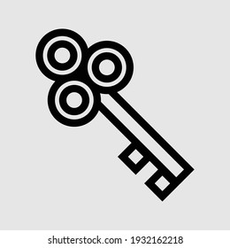 key outline icon isolated vector illustration