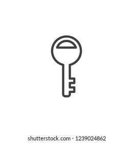 Key outline icon. linear style sign for mobile concept and web design. Secure key simple line vector icon. Password symbol, logo illustration. Pixel perfect vector graphics