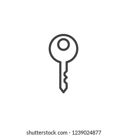 Key outline icon. linear style sign for mobile concept and web design. Door key simple line vector icon. Password Symbol, logo illustration. Pixel perfect vector graphics