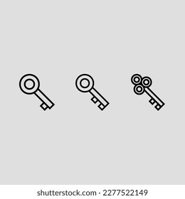key outline icon set isolated vector illustration