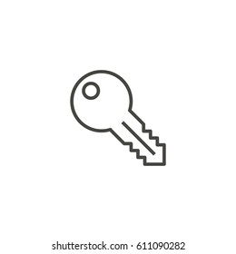  Key Outline Icon Vector