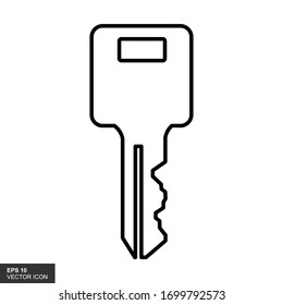 Icono de esquema de clave. Ilustración vectorial de una llave con un estilo plano.