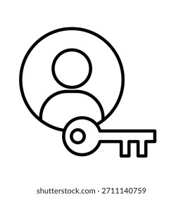 Ilustração do vetor do ícone de contorno de tecla