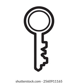 Key outline icon vector on white background	
