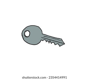 Imagen vectorial de ilustración de contorno clave. 
Dibujo manual de arte clave. 
Simple y lindo logo original.
Ilustración vectorial dibujada a mano para afiches, tarjetas, camisetas.