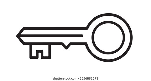 Key outline vector icon on white background	