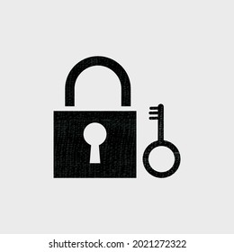 Tecla con icono de candado en estilo plano. Acceder a la ilustración vectorial de inicio de sesión en fondo blanco.