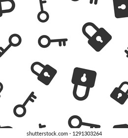 Key with padlock icon seamless pattern background. Access login vector illustration. Lock keyhole symbol pattern.