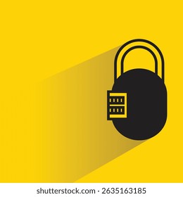 ícone de cadeado chave com fundo amarelo sombra