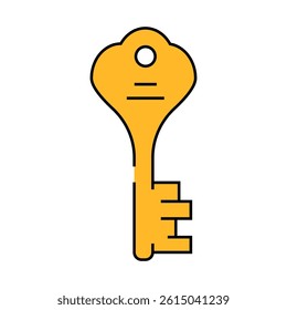 key padlock line icon vector. key padlock sign. isolated symbol illustration