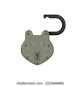 key padlock vintage cartoon. key padlock vintage sign. isolated symbol vector illustration
