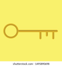 key in a pale yellow background