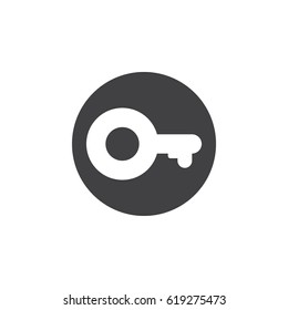 Key, password flat icon. Round simple button, circular vector sign. Flat style design