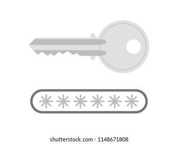 Key Password Icon Illustration Vector