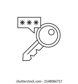 Key, password icon line style icon, style isolated on white background