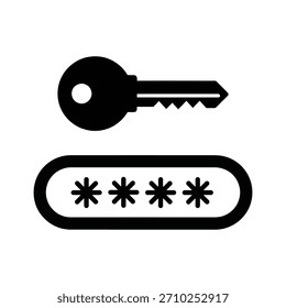 Conjunto de iconos de clave y Contraseña, Vector de símbolo de seguridad mínimo
