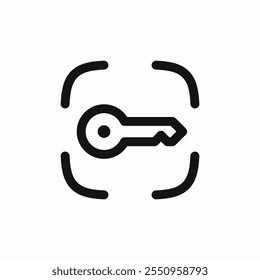 vetor de sinal de ícone de digitalização de senha de chave