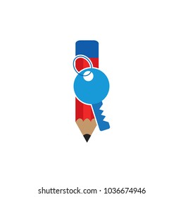 Key Pencil Logo Icon Design