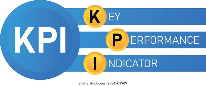 Key Performance Indicator acronym.  Ilustration for web, presentation, banner, landing page, presentation, book cover, article.