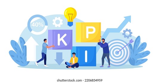 Key Performance Indicator Businessmen Put Cubes Stock Vector (Royalty ...