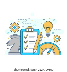 Key performance indicator concept website illustration design 2