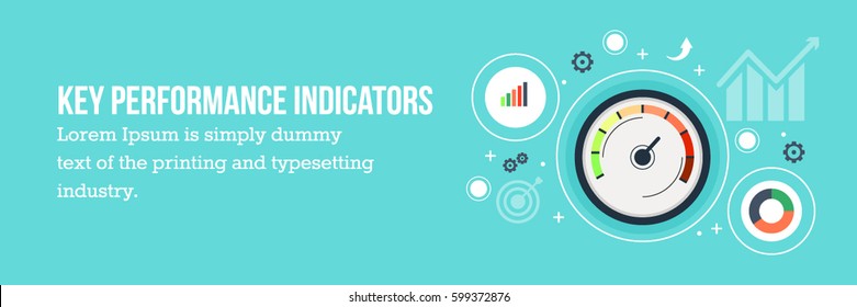 Key performance Indicator flat vector banner with icons