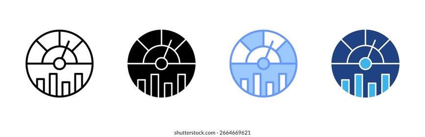 Key Performance Indicator icon set multiple style collection