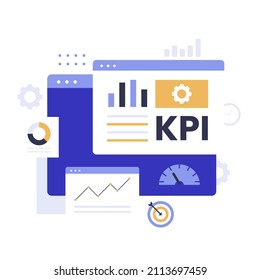 Key performance indicator illustration design concept. Illustration for websites, landing pages, mobile applications, posters and banners