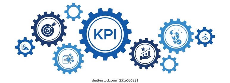 Key Performance Indicator (KPI) Business Metric Icon Concept for Strategy, Evaluation, and Optimization of Performance