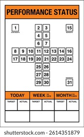 Key Performance Indicator KPI Site Boards Set and Track Daily Goals Color Performance Status