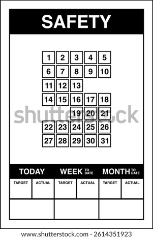 Key Performance Indicator KPI Site Boards Set and Track Daily Goals Black Safety