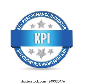 key performance indicator seal illustration design over a white background