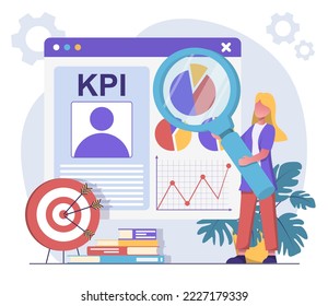 Key performance indicators. HR analyzes employee's KPI