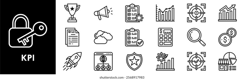 Key Performance Indicators icon collection set. Containing design performance, indicator, evaluation, management, analysis