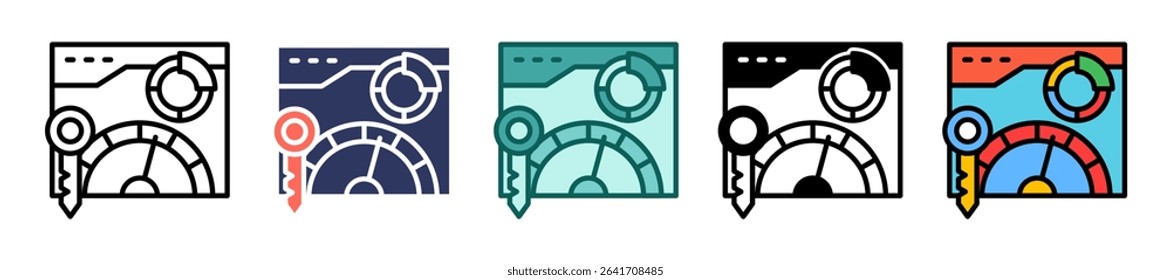Key Performance Indicators Icon Multiple Vector Illustration