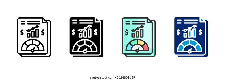 Key Performance Indicators Icon Set Multiple Style Collection