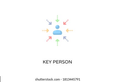 Key Person flat icon in vector. Logotype