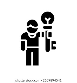 Ilustración vectorial de glifo de icono de persona clave