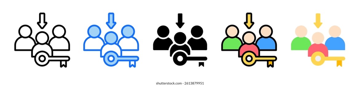 Key Person Icon Set Multiple Style Collection