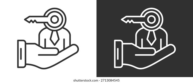 Conjunto De Iconos De Persona Clave Colección De Vector Aislada En Blanco Y Negro