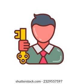 Key Person icon in vector. Illustration