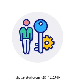Icono de persona clave en vector. Logotipo