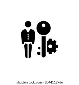 Icono de persona clave en vector. Logotipo