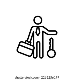 Icono de persona clave en vector. Logotipo