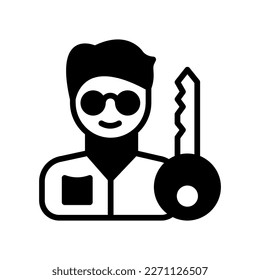 Icono de persona clave en vector. Logotipo