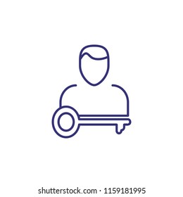 Key person line icon. Businessman, leader, administrator. Leadership concept. Can be used for topics like business, management, accessibility
