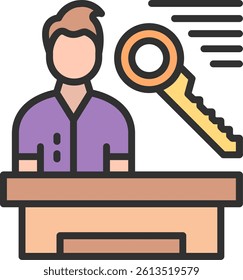 Key Person Outline Filled Style Icon