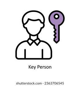Key Person vector Filled outline Icon Design illustration. Human Resources Symbol on White background EPS 10 File 