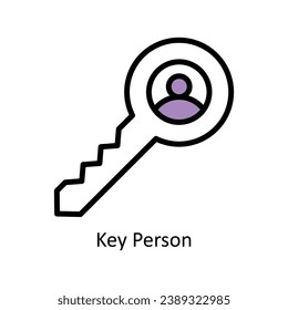 Key Person vector  Filled outline Design illustration. Symbol on White background EPS 10 File