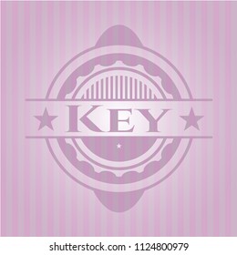 Key pink emblem. Retro